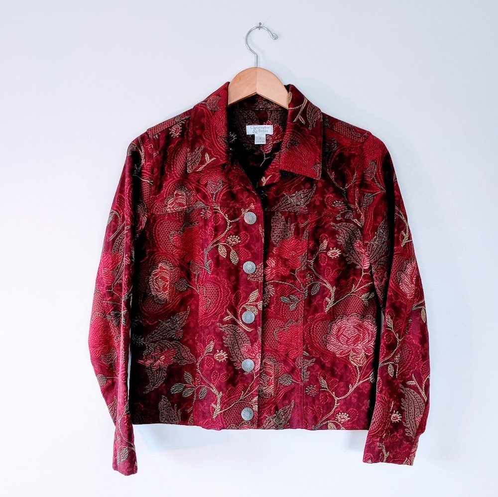 Christopher & Banks red embroider jacket